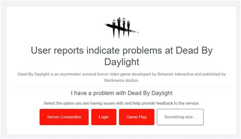 dead by daylight server status|Dead By Daylight Server Status and Ping Test Tool